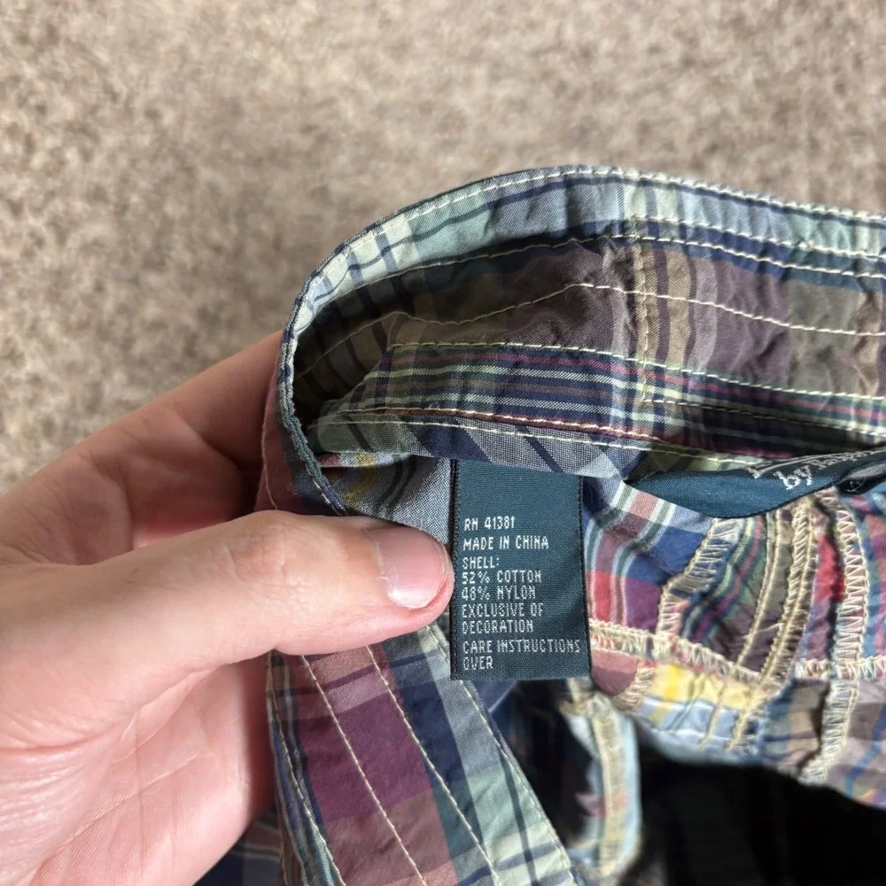 Polo Ralph Lauren Mens Patchwork Madras Plaid Swim Trunks Multicolor Size 36 NEW